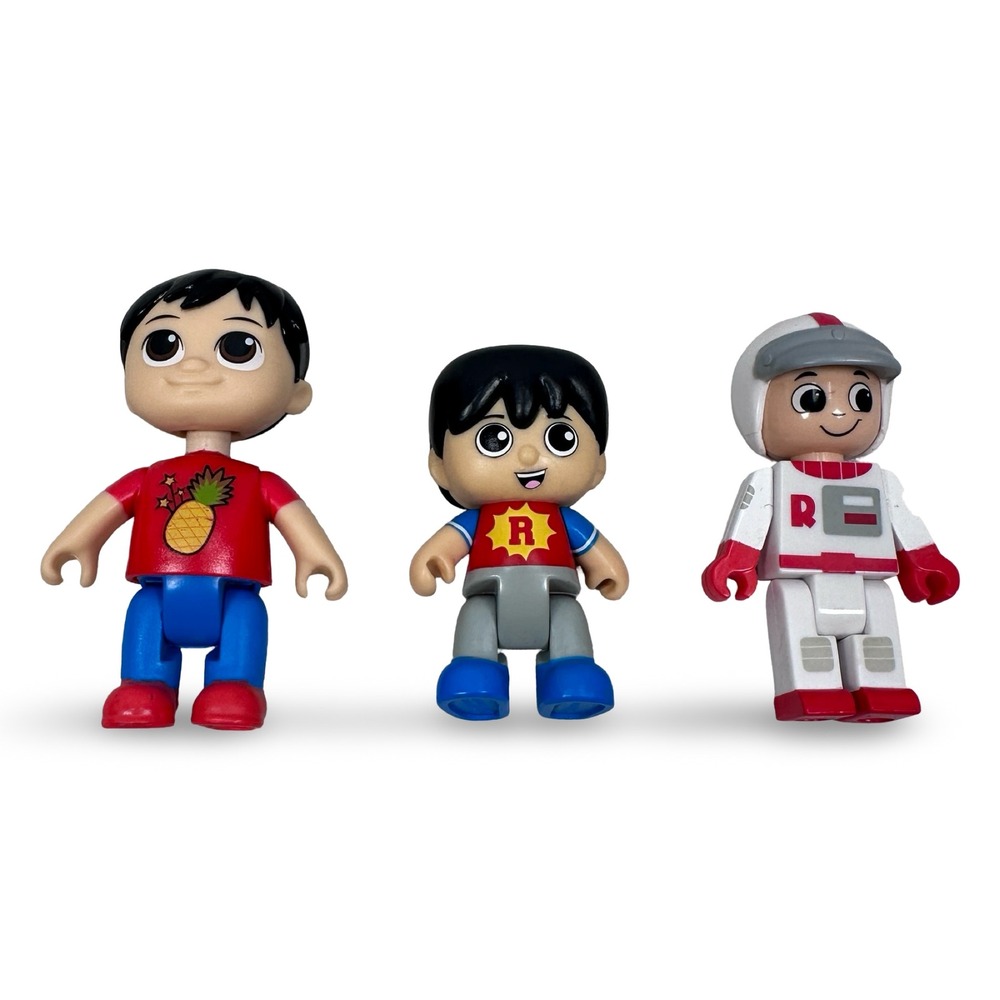 Ryans World Action Figure Lot 3 Red Titan Space Suit Pineapple Shirt Gray